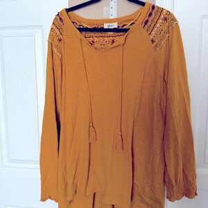 Style & Co plus size 3X Yellow Women's Top with Lace Detail
